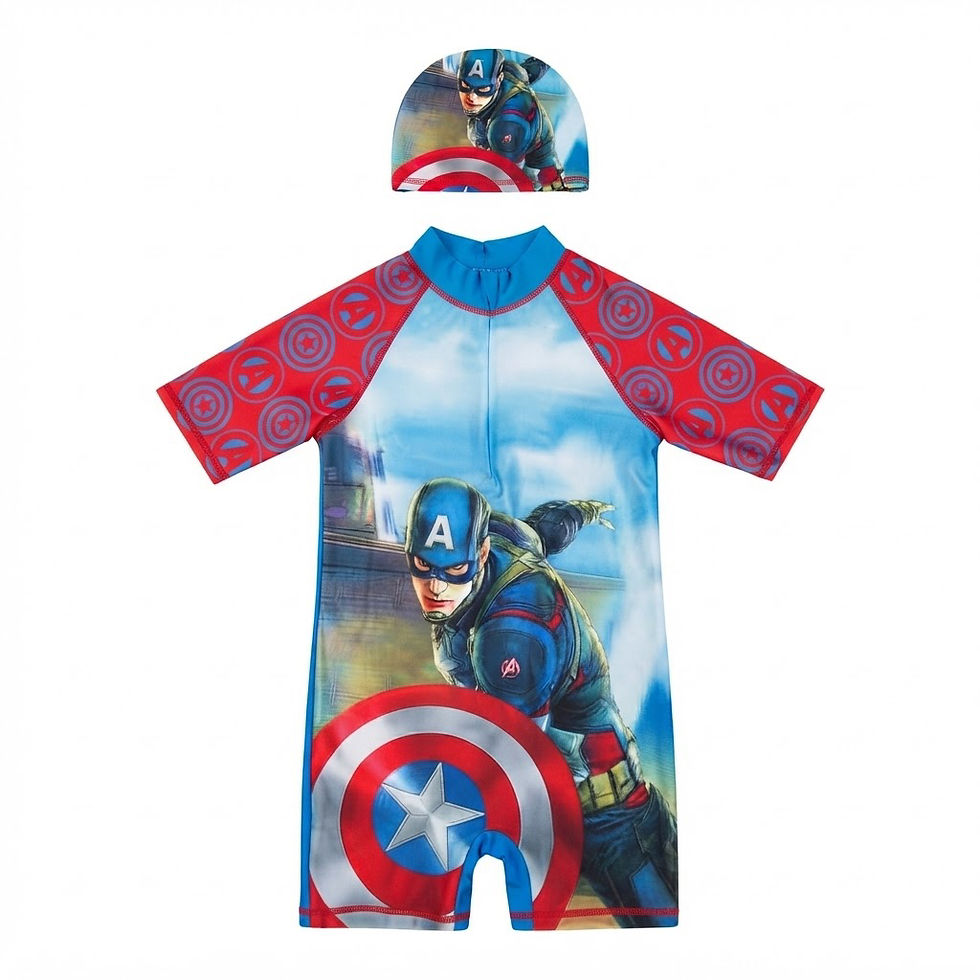 Thumbnail: Marvel Captain America Character Boys Swimwear Swimsuit 