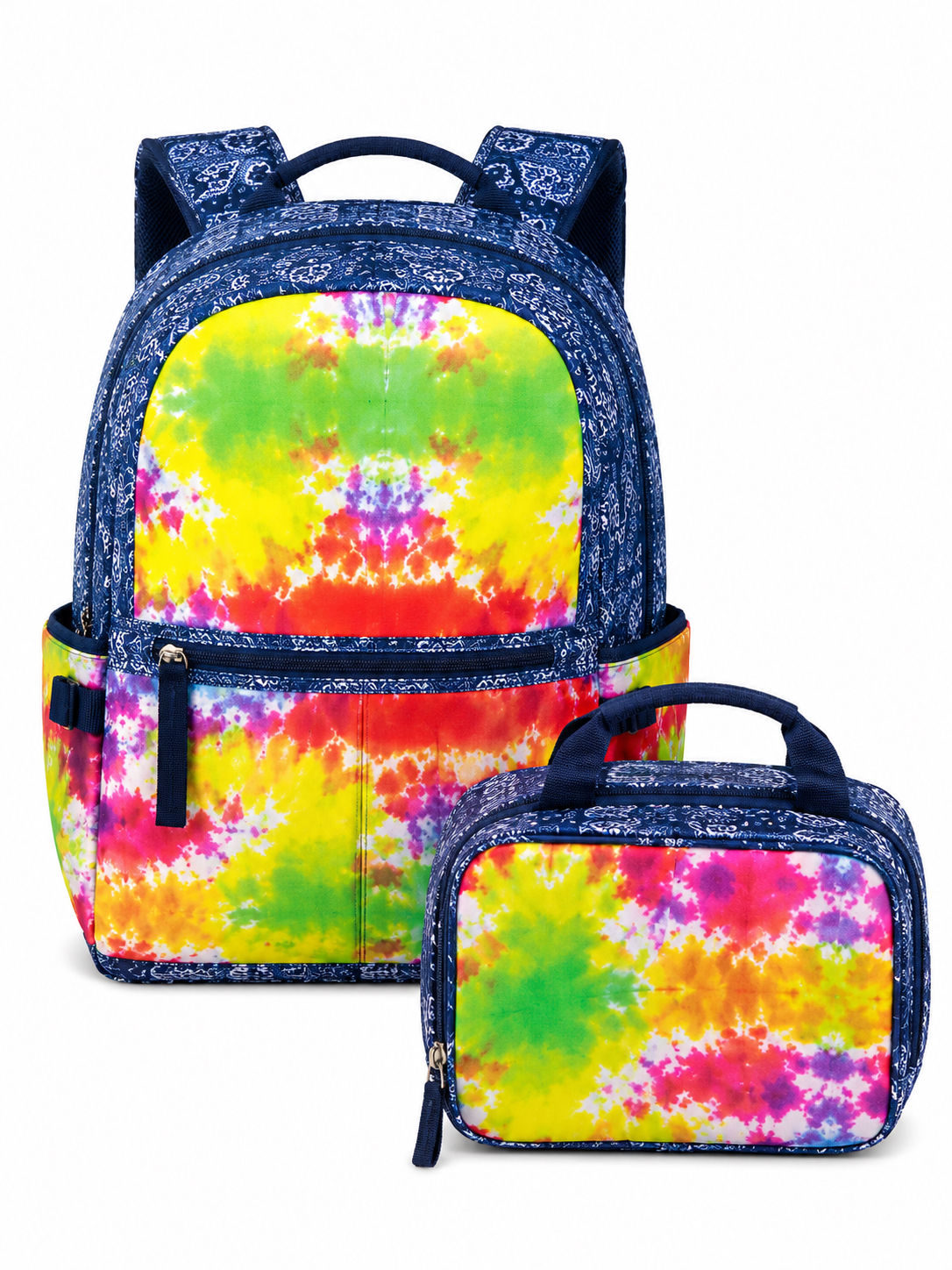 Noname Bandanna Girls' 2-PIECE Multicolor Backpack With Insulated Lunchbox Set