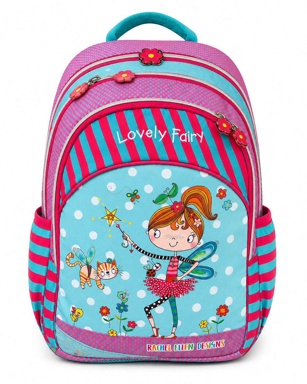 Thumbnail: Lovely Fairy Rachel Ellen Designs 17 inches Backpack School Bag -Back to School 