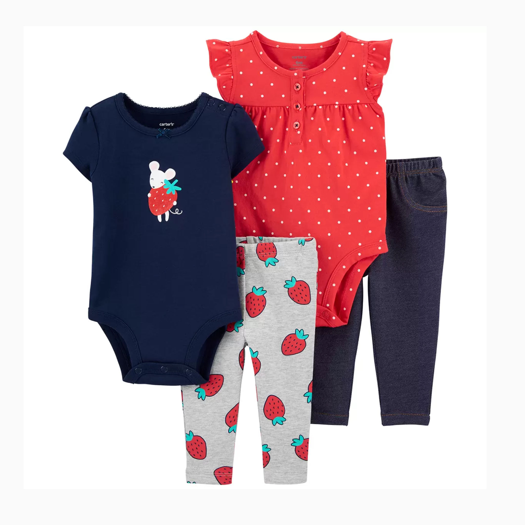 Carters Infant Layette Set 4pc Strawberry-H & M