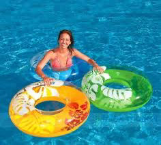 Thumbnail: INTEX Clear Color Kids/Adults Swim Tube ( 36" )-Ring : Blue 