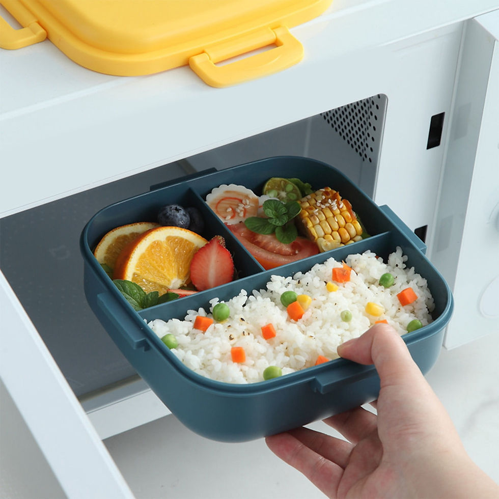 Thumbnail: Yellow/Green Food Grade Lunch Box With Cutlery- Lunch Plate 