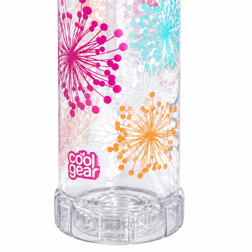 Thumbnail: Cool Gear Plastic Tritan Water Graphic Triangle Shape Printed Bottle with Straw 