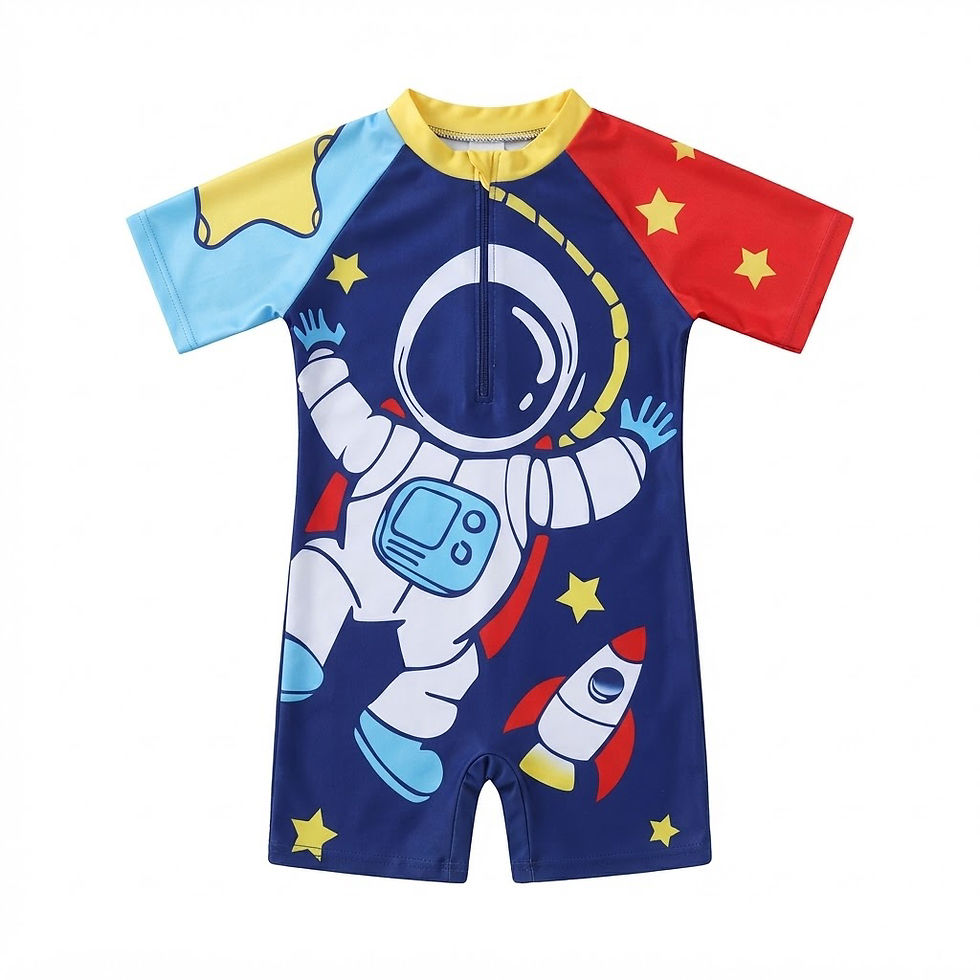 Thumbnail: Spaceman Man and Rocket Launcher Boys Bodysuit swimwear 