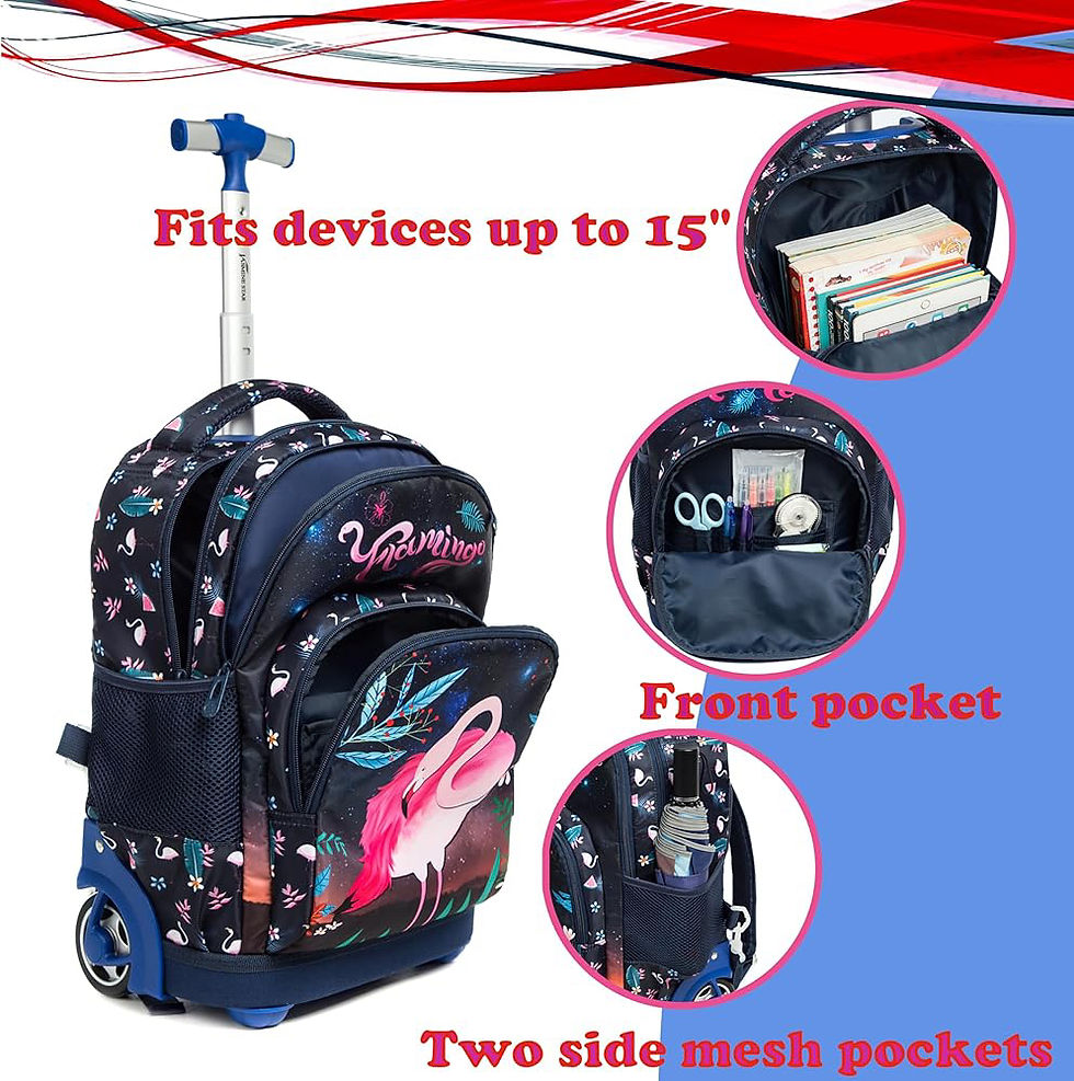 Thumbnail: Jasminestar Purple Shell Primary Student School Bag  Kids Waterproof Trolley