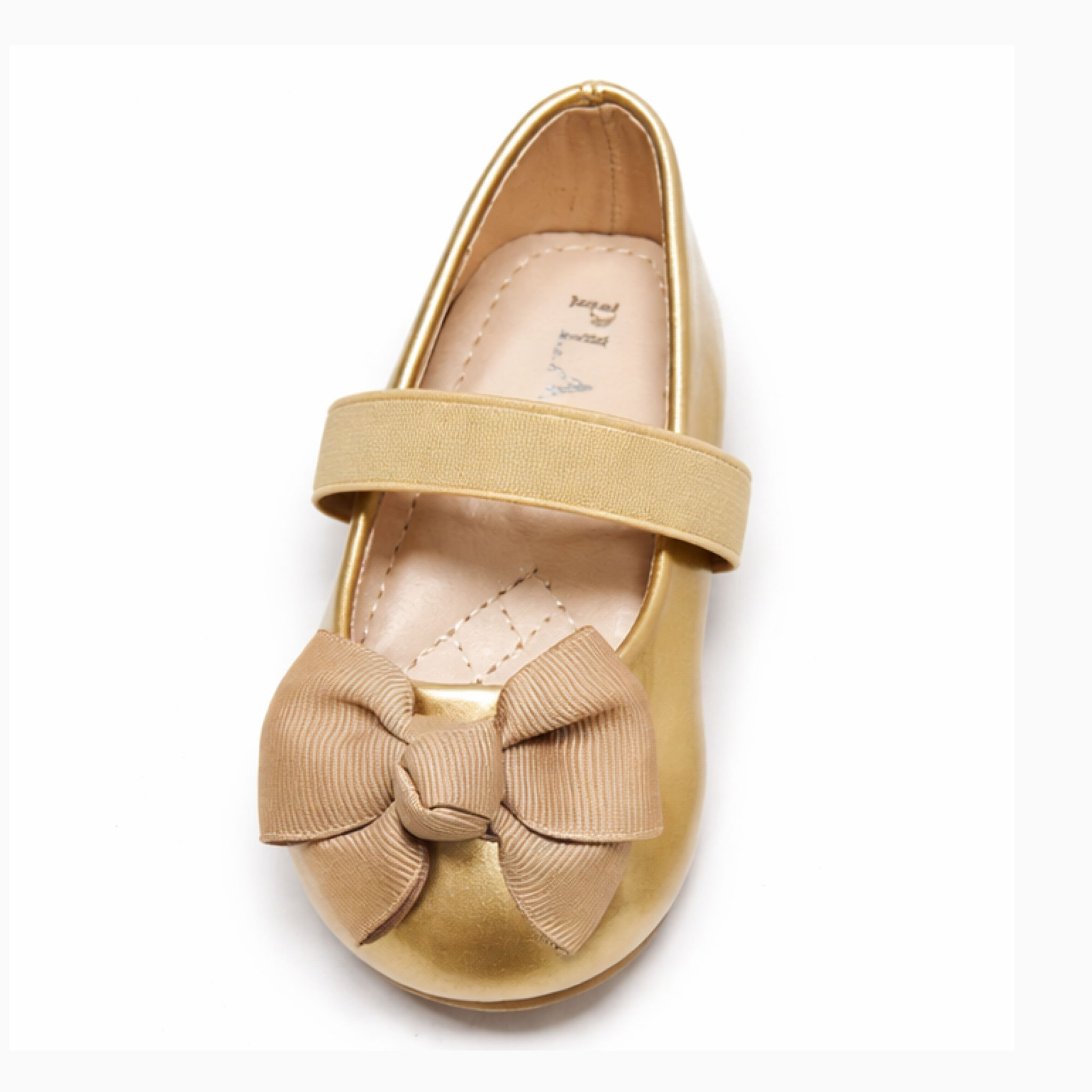 Place Babies and Toddlers Flat Gold Shoes 