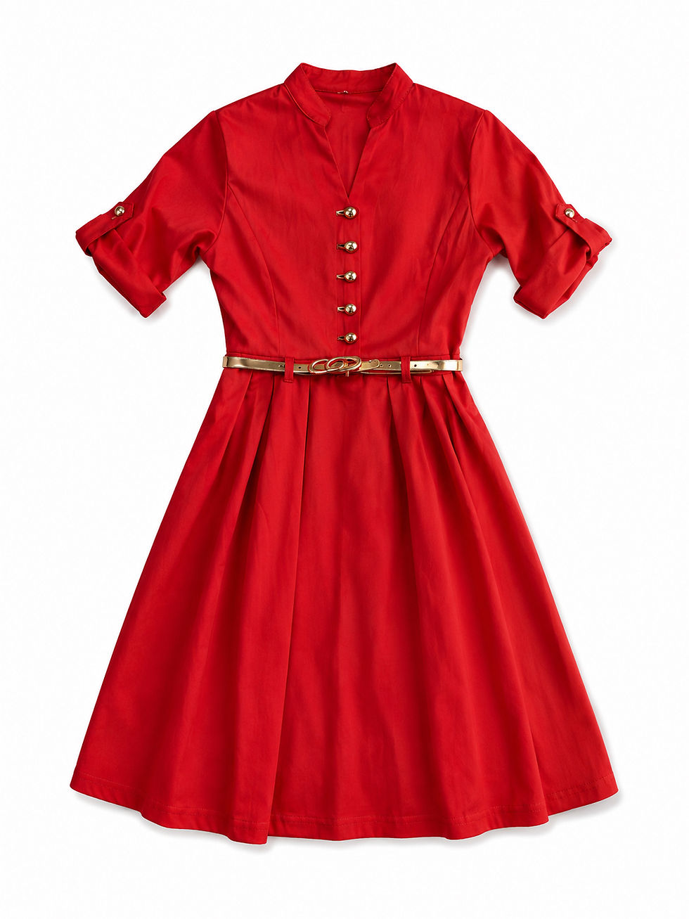 Thumbnail: Noname Red Girls Crepe /Polyester Dress-Gown