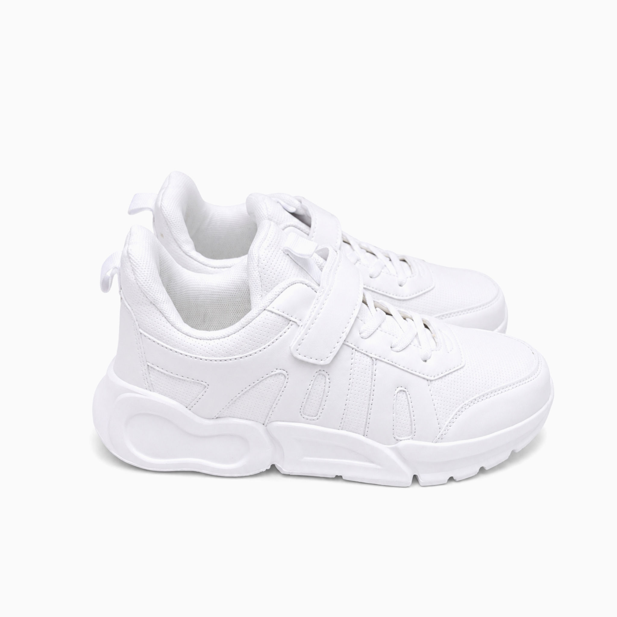Fashion Bulky Sole Unisex White Sneakers 