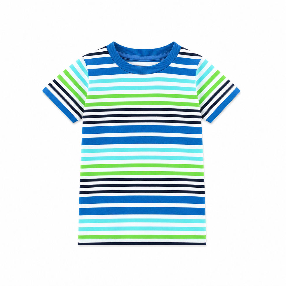 Thumbnail: NEXT Boys vibrant blue,green,and white striped design Stripes -T-Shirt  