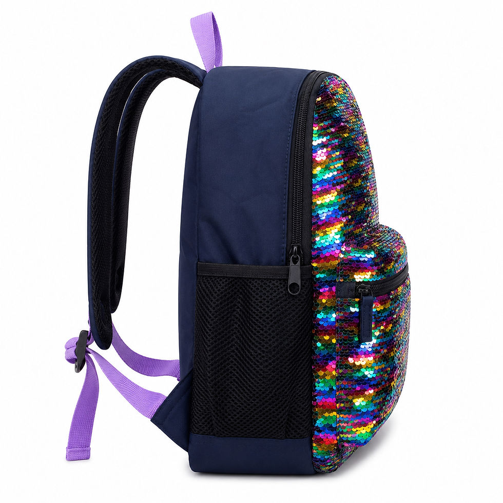 Thumbnail: Noname 16” Club Navy Blue  Sequin Backpack School Bag -Back to School 