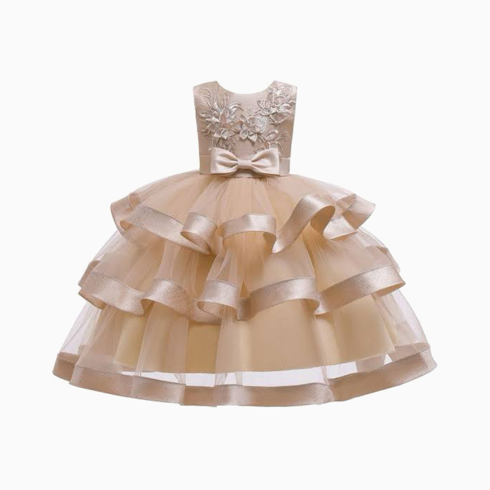 BEAUTIFUL GOLD DRESS FOR GIRLS-Gown 
