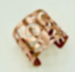 copper cuff- 2" wide with cut out design