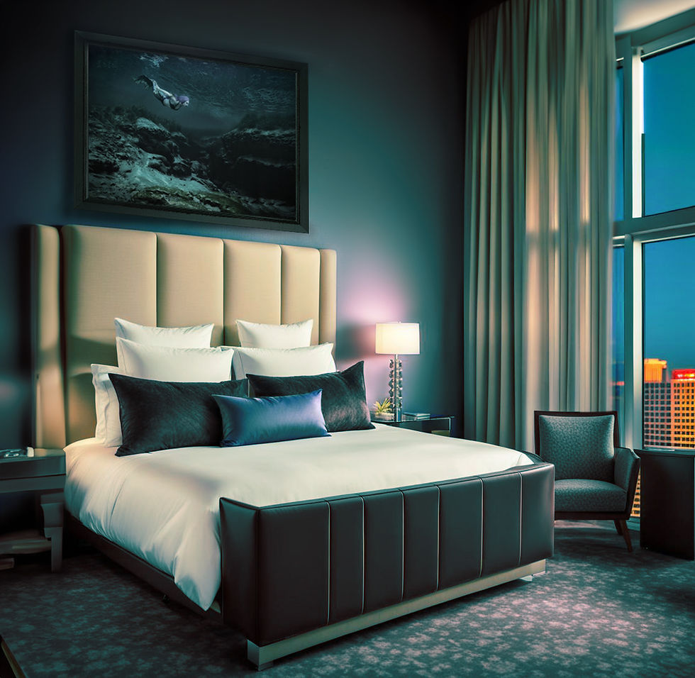 Familiar Mermaid Fantasy Art Print by Trésor de la Mer, as seen in a casino hotel suite near the beach - Mermaid for Hire, Mermaid Art Prints, Hospitality Design
