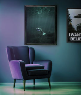 Kill Switch Mermaid Fantasy Art Print for hotels, coffee houses, casinos by Trésor de la Mer - Mermaid for Hire, Hospitality Design, Mermaid Caught on Camera