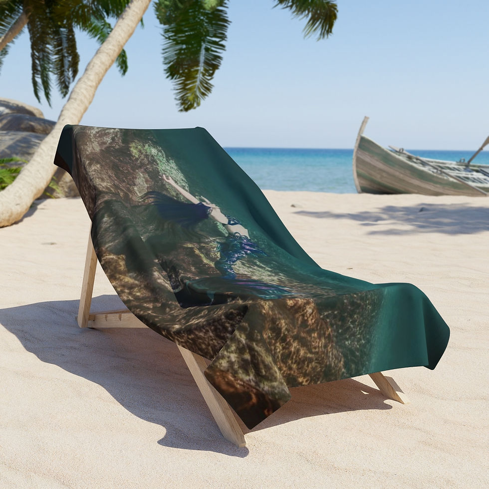 Miniaturbild: Tresor de la Mer Final Repose Mermaid Beach Towel