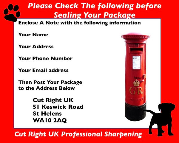 check list with details required for posting your clipper blades and scissors