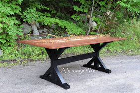solid wood trestle dining table Woburn Massachusetts 