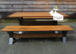 Industrial Table and Bench for 6