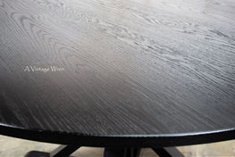 black painted red oak dining table top