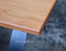 close up photo of a New Hampshire solid wood dining table top