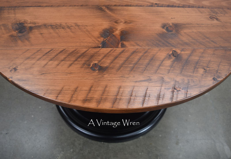 rustic rough cut lumber dining table top