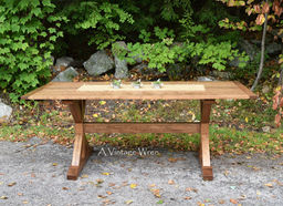 Made in New Hampshire trestle dining table