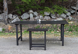 Industrial style desk and accent table