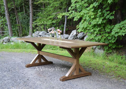 Custom made Foxboro MA farm trestle table