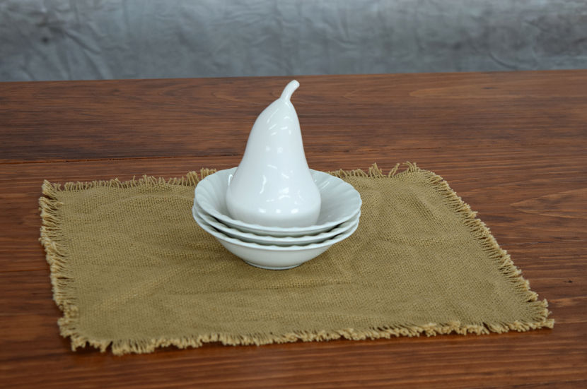 white ceramic pear