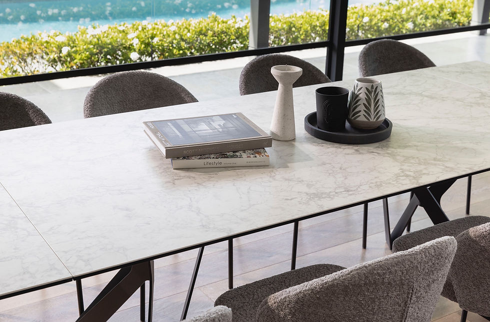 Thumbnail: Cyprus Italian Cloudy Ceramic Extension Dining Table