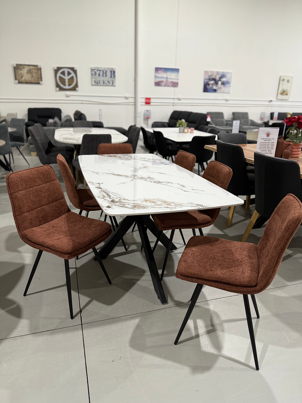 Thumbnail: Raffael Ceramic 1.8m Dining Table with Chairs