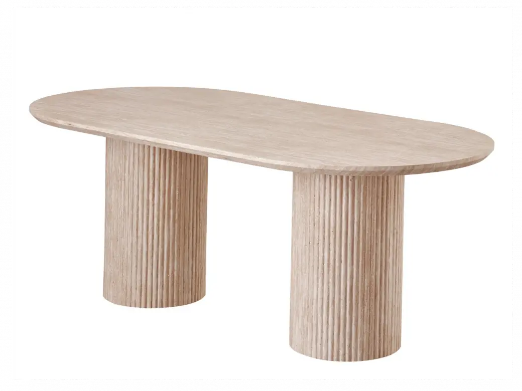 Milos Limestone 2m Oval Shape Dining Table