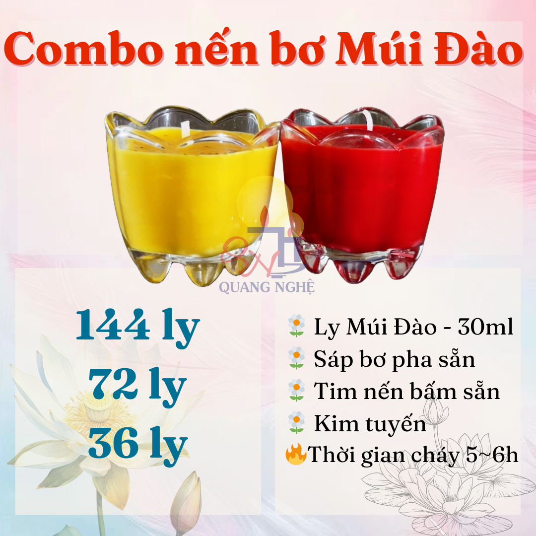 Combo nến bơ Múi Đào