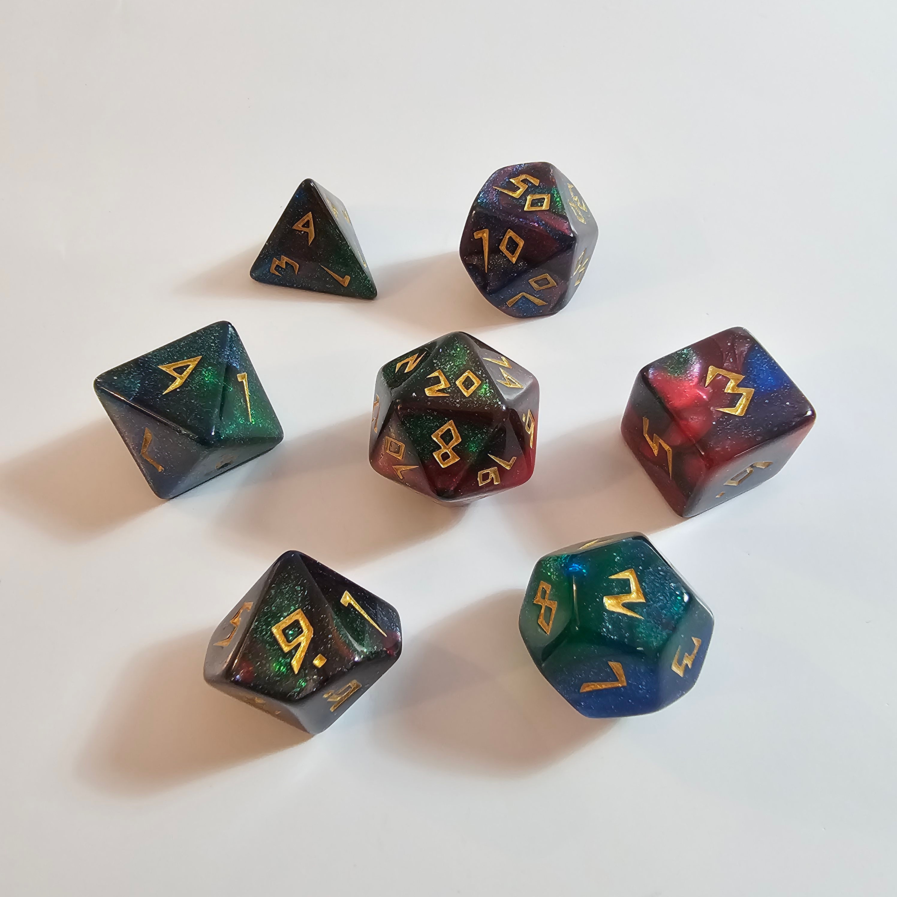Galaxy Carved Marble Dice Set