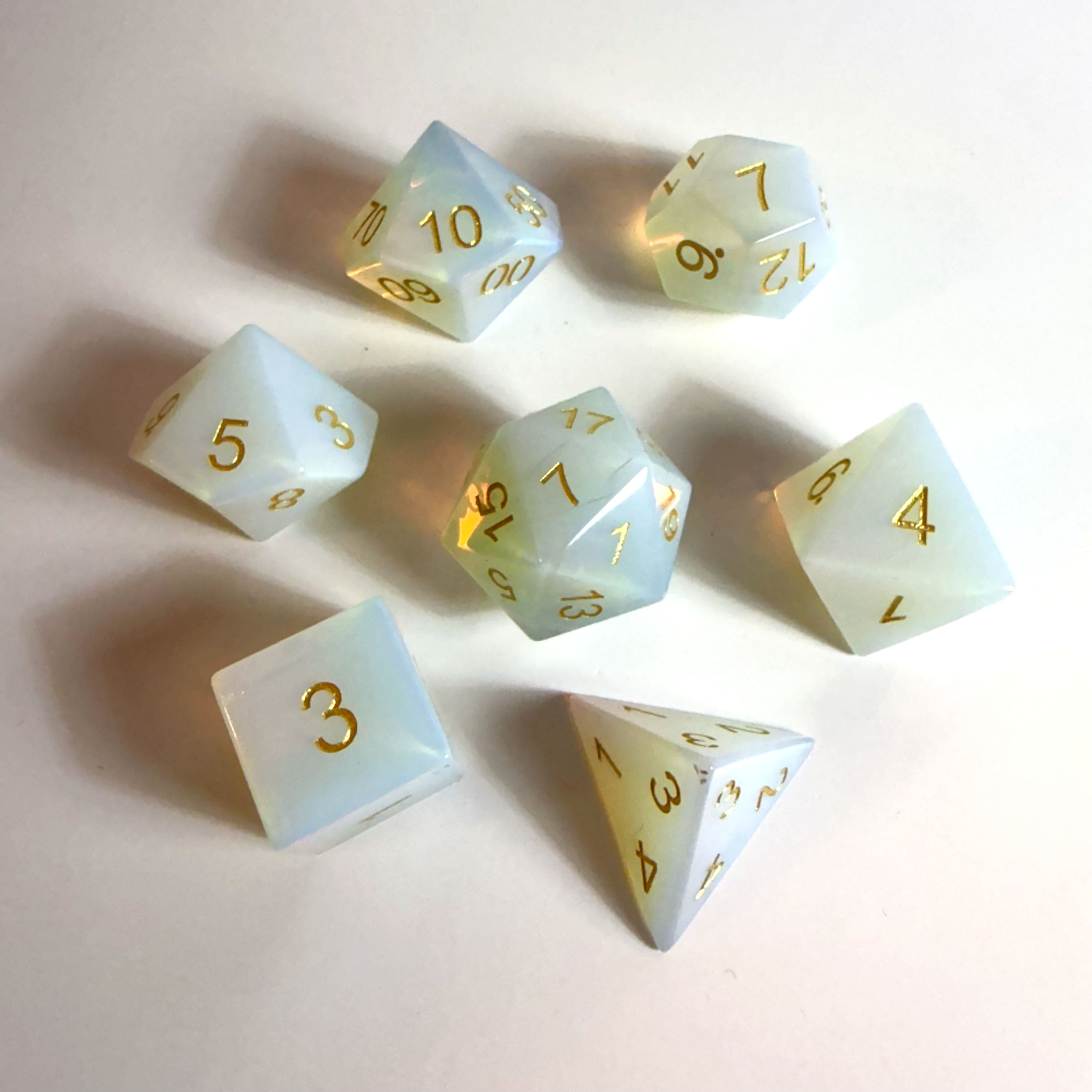Opal Gemstone Dice Set