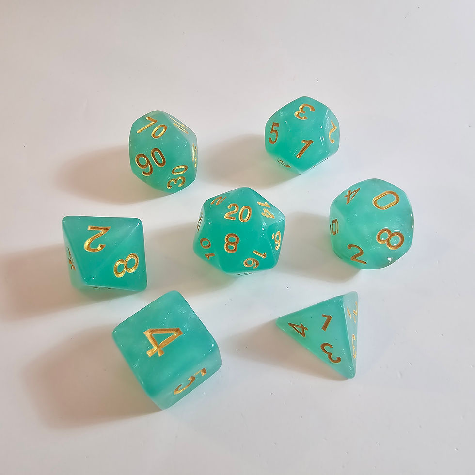Frosted Mint Acrylic Dice Set