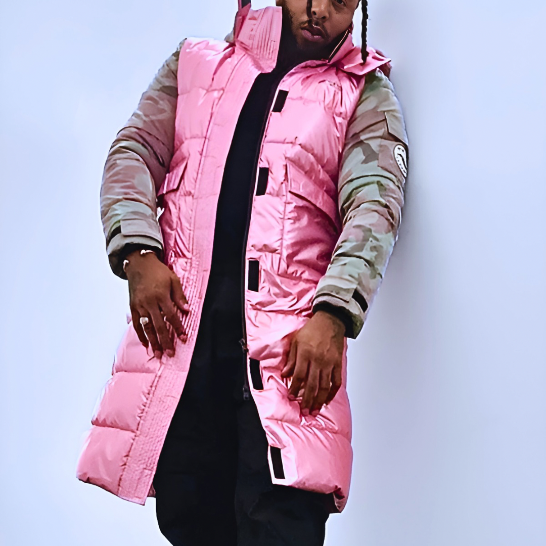 Men's Bubblegum Soldier Trench Puffer