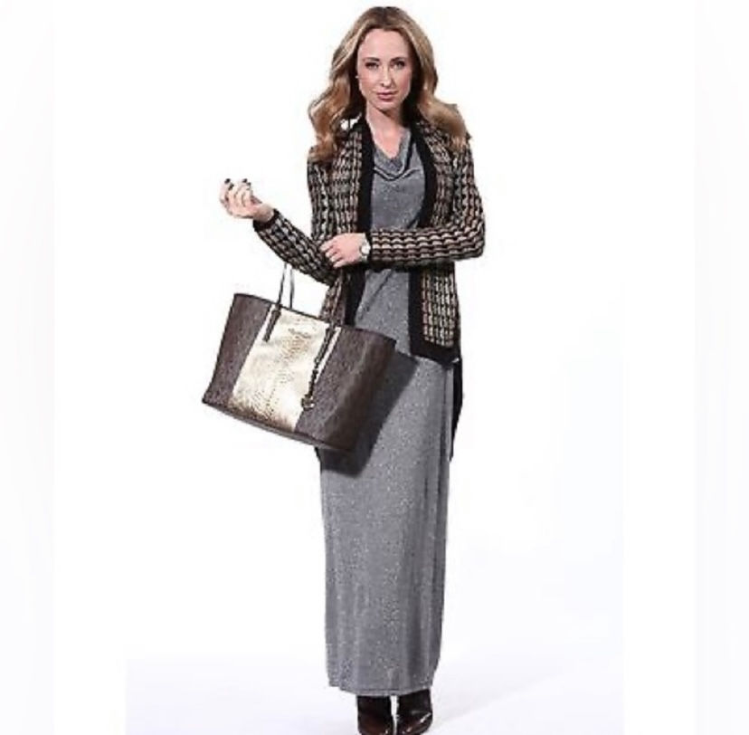 Thumbnail: Pre-Owned: Nic+Zoe Side Zip Open Front Drape Cardigan Sweater Olive Mix Size PS