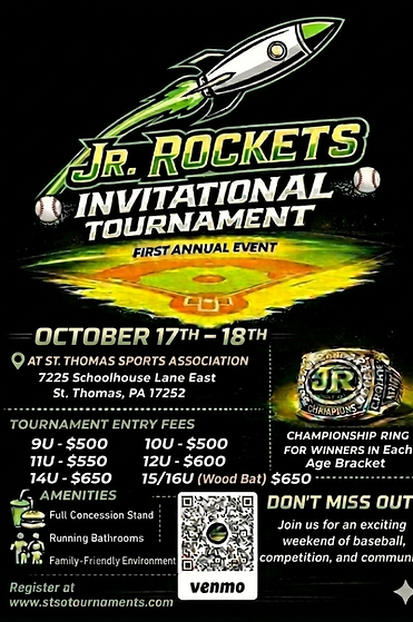 Jr. Rockets Invitational Tournament flyer, October 17-18.