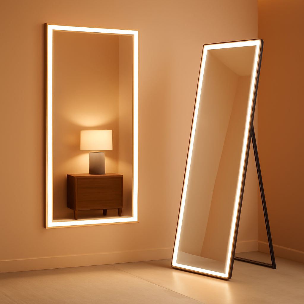 64 Inch LED Floor Mirror Dimmable Lights Full Length