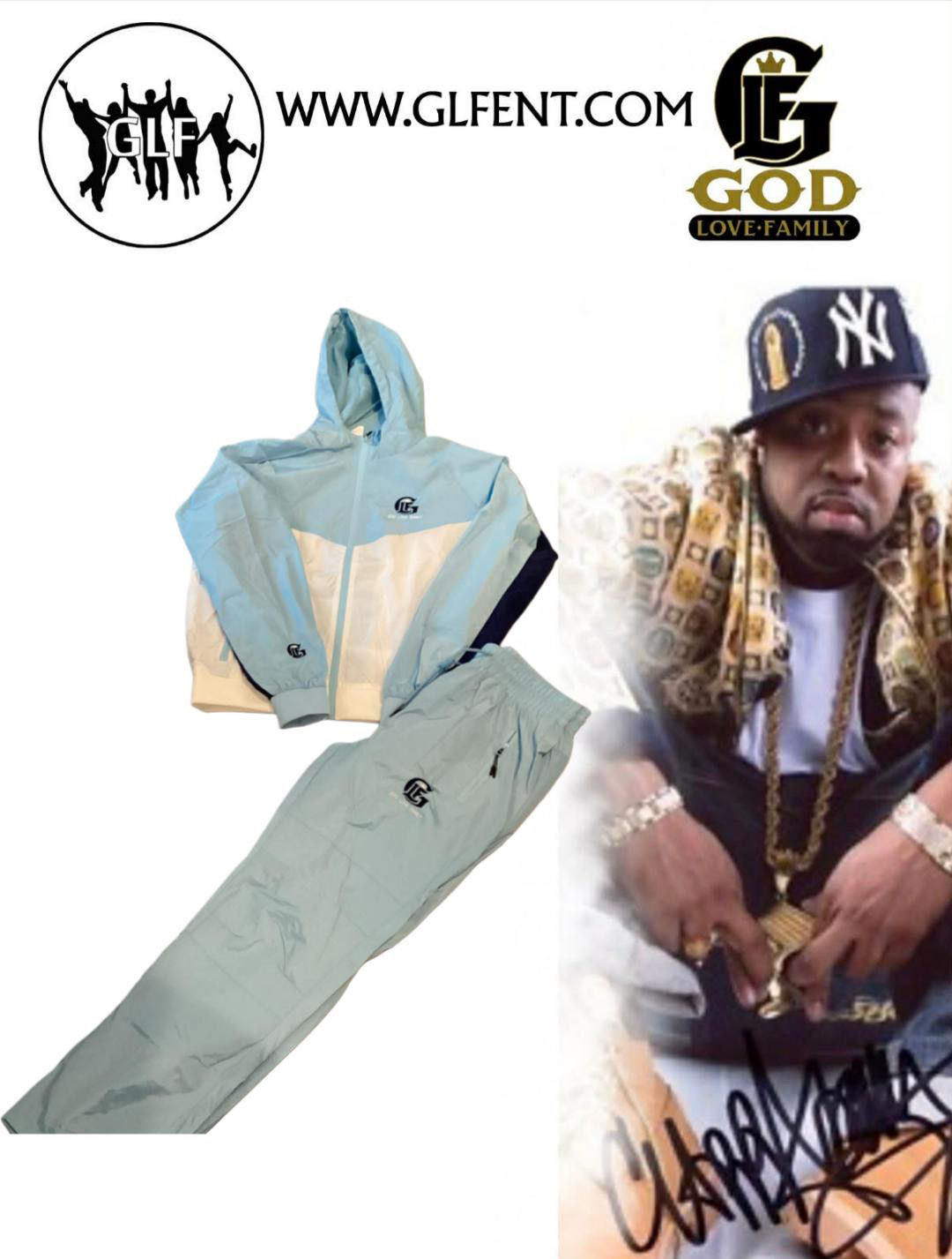 Light Blue and White Tracksuit