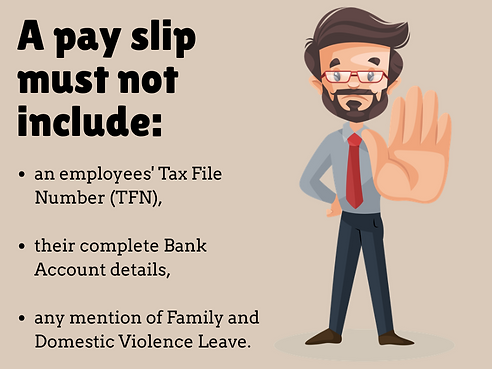 A pay slip must not include.png