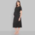 Thumbnail: Premium  Soft Cotton Night Wear - Black Floral  Midi