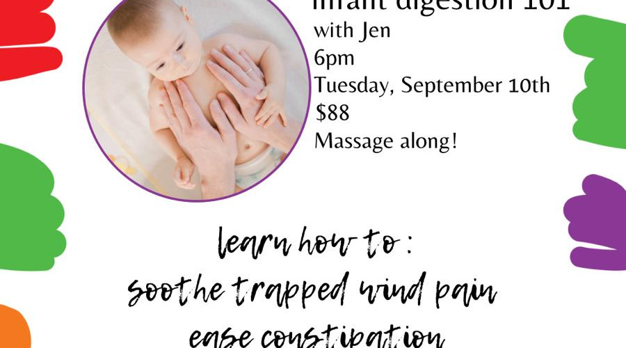 A poster promoting a webinar on infant digestion