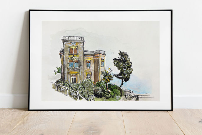 croatia istria opatija rovinj travel summer vacation souvenir bale village urban art wall art print illustration urban sketch bruna babic