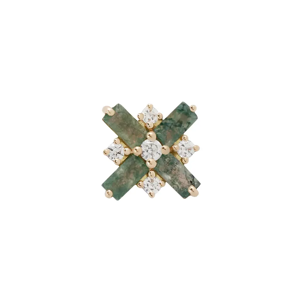 Thumbnail: Buddha Jewelry Organics: Covet in Moss Agate+ CZ
