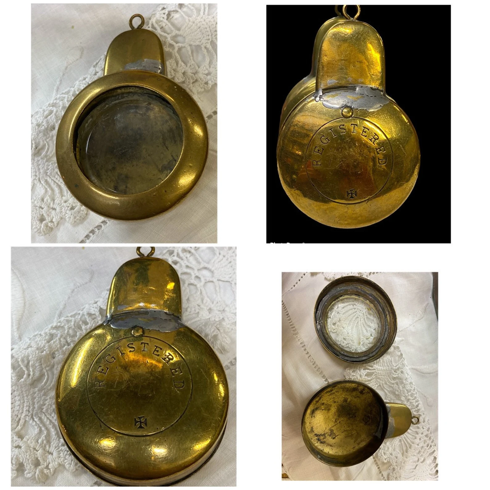 Rare Brass Miners Pocket Watch Protector MarieClare Vintage