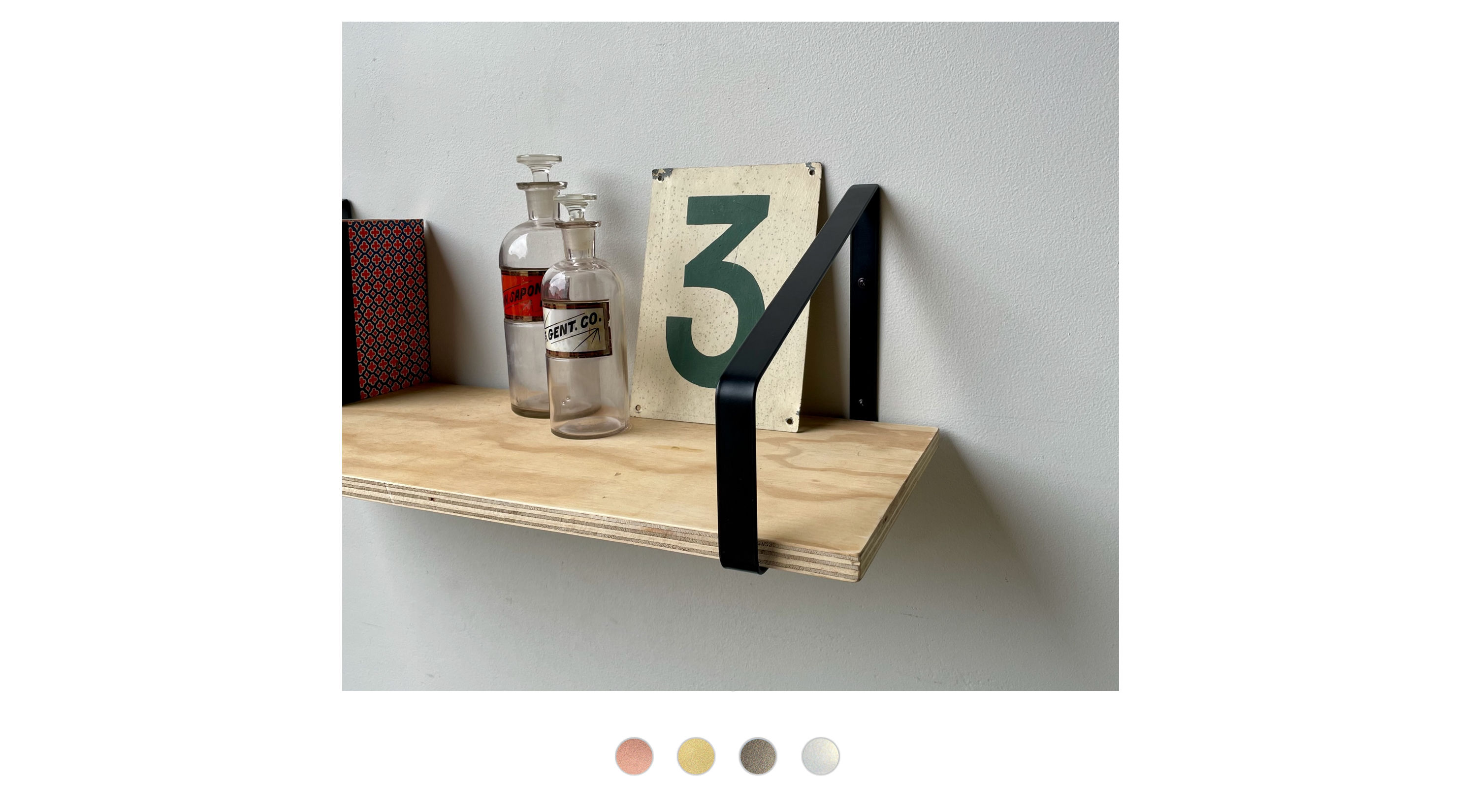 Strap Shelf Bracket - Metallic Colours