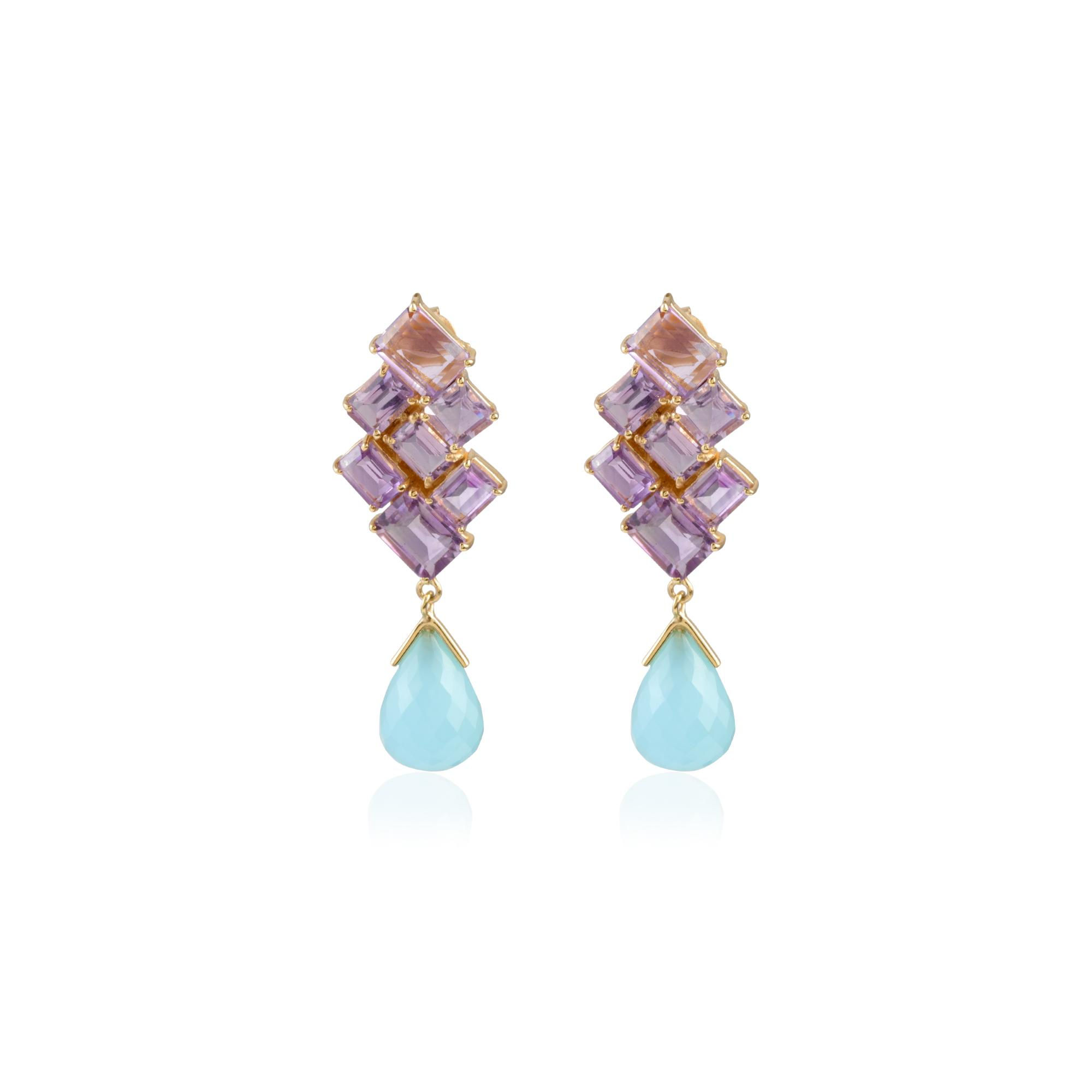 Gemstone Drop Cocktail Earrings