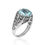 Thumbnail: Filigree Art Blue Topaz Gemstone Silver Ring